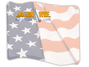Promotional Sticky Notes: 4 inch x 3 inch Flag Waving Shaped Sticky Notes